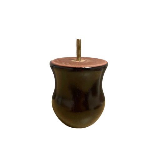 284 - 418 VASE SHAPED LEGS IN MAHOGANY, 100MM H, 87MM W, M8 FIX