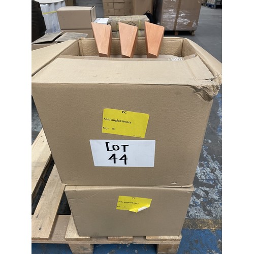 44 - 120 ANGLED LEGS IN LIGHT BEECH FINISH,  165MM H, 80MM W, M8 FIX

STARTING BID PRICE ONLY £0.21 PER L... 