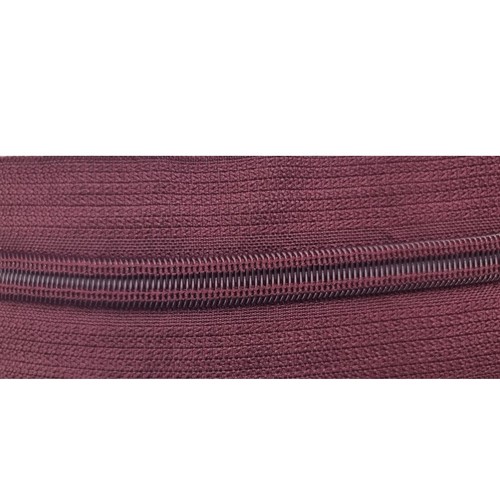 36 - 100M OF NO3 BURGUNDY ZIP COMPLETE WITH 100 ZIP HEADS