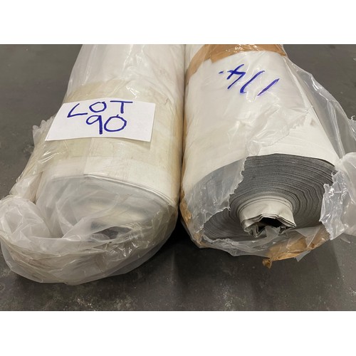 90 - 78M OF BLACKOUT CURTAIN LINING, 137CM LITE SEAL (50M ROLL & 28M ROLL)