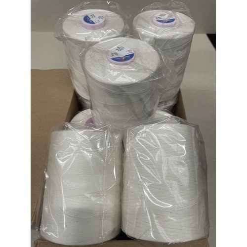 110 - 9 CONES OF PERMACORE 36 CORESPUN 5000MTS SEWING THREAD IN SHADE 32187 CREAM/IVORY IDEAL FOR USE ON U... 