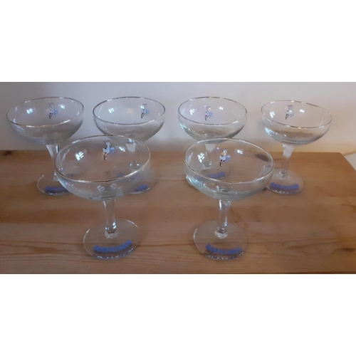 202 - Set Of Six Babycham Cocktail Glasses