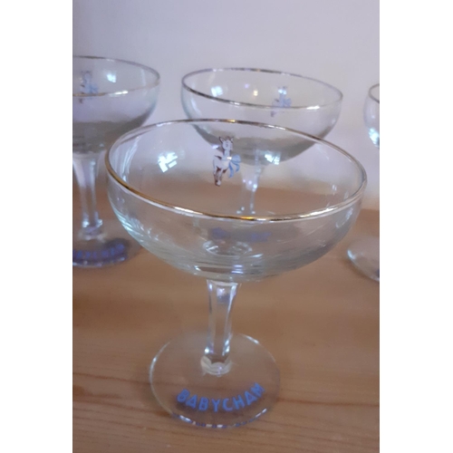 202 - Set Of Six Babycham Cocktail Glasses