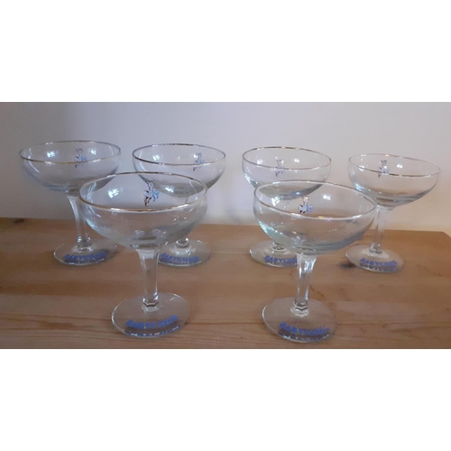 202 - Set Of Six Babycham Cocktail Glasses