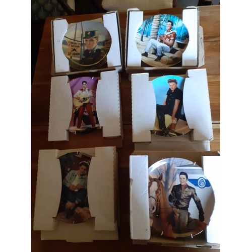 12 - Collection of 6 Elvis Collectable Plates. All with Certificates of Authenticity and boxes.