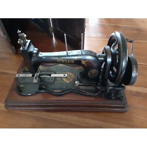 27 - Singer Hand Crank Sewing Machine C1880's .