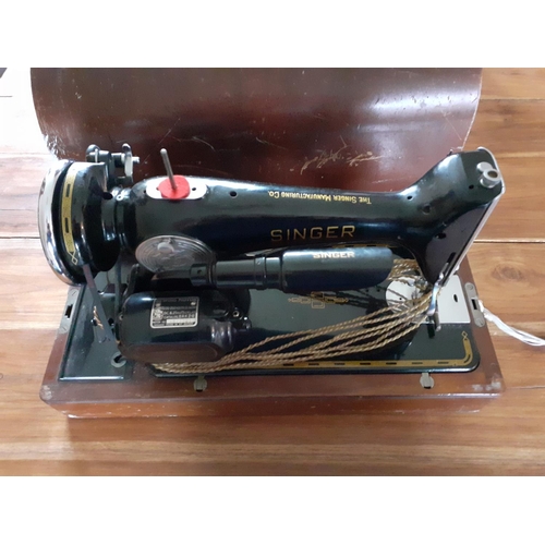 28 - Singer Electric Sewing Machine C1946 in Lockable Case