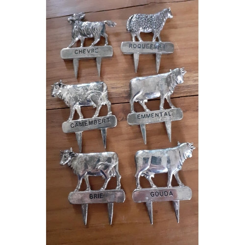 35 - Six Metal Cheese Markers