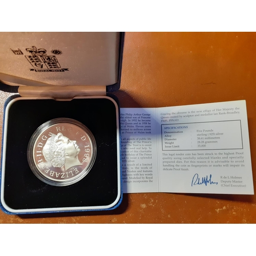 253 - 1998 HRH Prince of Wales £5 Silver Proof Coin with Certificate