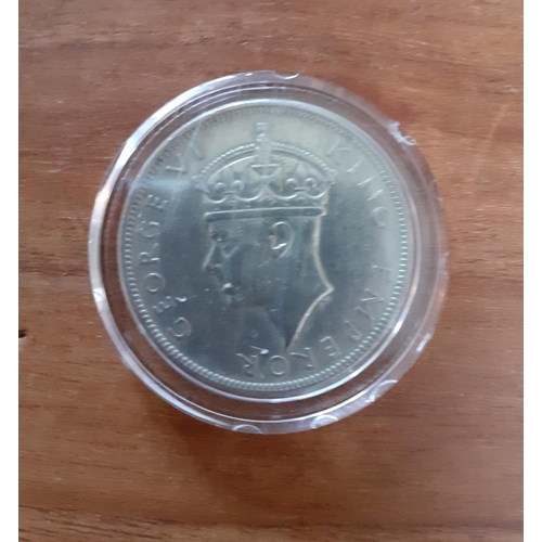 255 - 1939 Seychelles One Rupee Coin in case