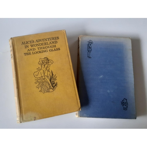 60 - Two Books- The House At Pooh Corner-A.A.Milne -Alice's Adventures In Wonderland-Lewis Carroll