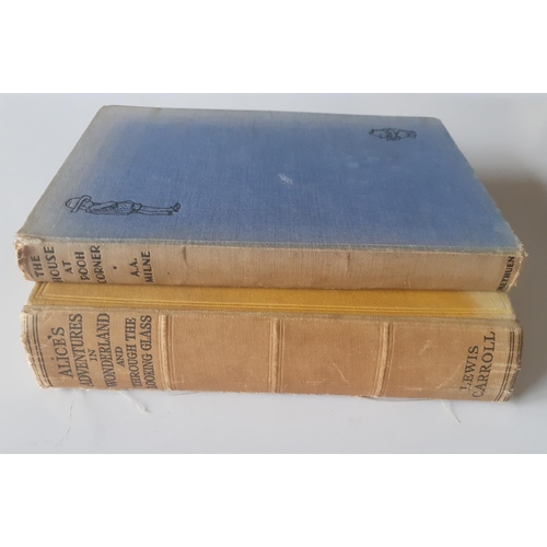 60 - Two Books- The House At Pooh Corner-A.A.Milne -Alice's Adventures In Wonderland-Lewis Carroll