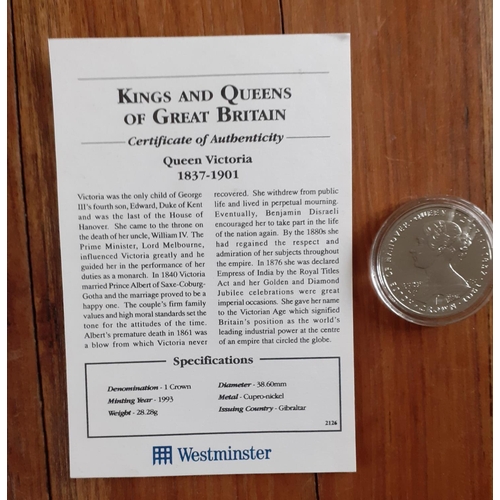 271 - Kings & Queens of Great Britain - Queen Victoria 1837-1901 Coin with Certificate