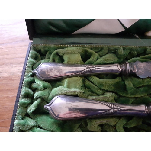 288 - Jean Meuwsen, Dusseldorf, Germany Fork and Knife Set. Possibly Silver however no markings