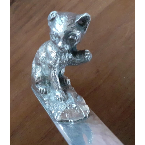 289 - Barrington Plate Cat Letter Opener