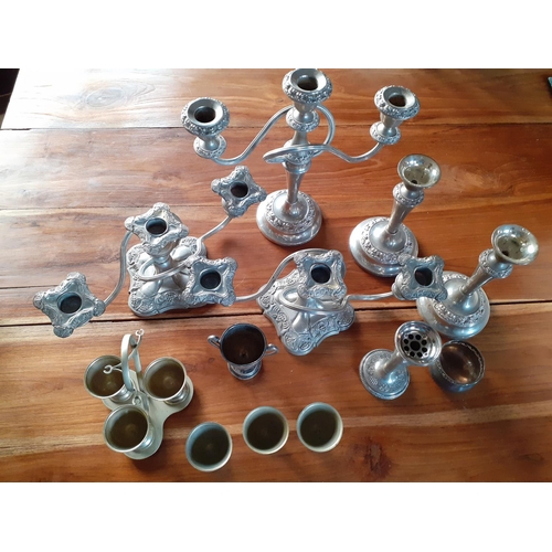 294 - Box of Silver Plated EPNS Candelabra's plus others