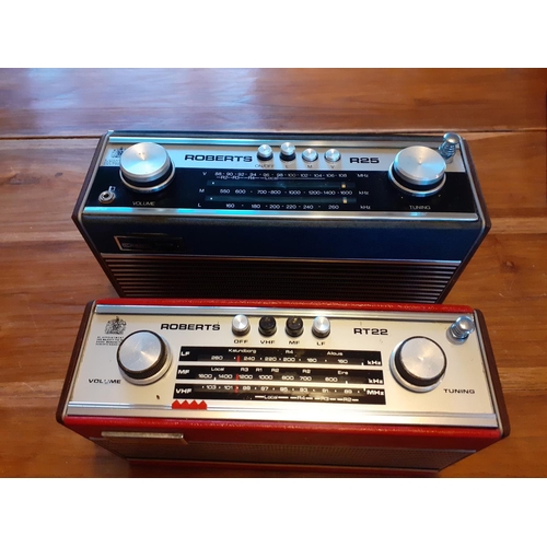 82 - Pair of Vintage Roberts Wireless Radios. RT22 and R25. Both Untested.