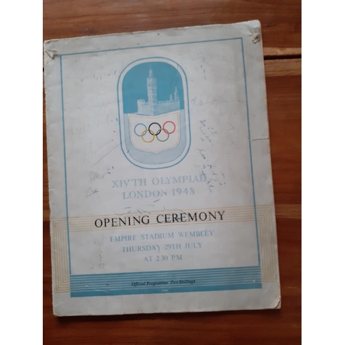 84 - 1948 London Olympic Games Opening Ceremony Official Programme ( Some Signatures on Front and Back). ... 