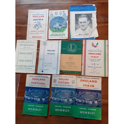 88 - England Football Match Programmes 1947 to 1958