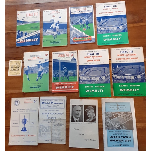 89 - FA Cup Final Programmes Pro / Amateur 1946 to 1959