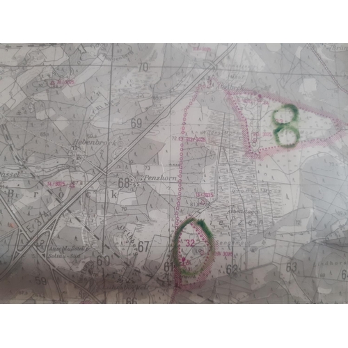 307 - A Military Map With Circled Targets Around Soltau & Munster Germany