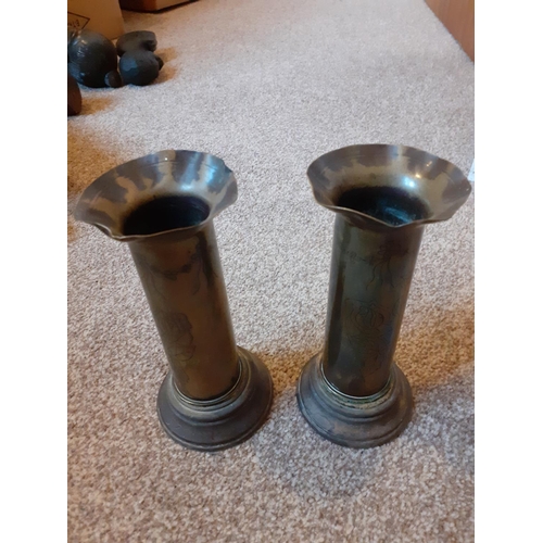 309 - Pair of Military Trench Art Vases