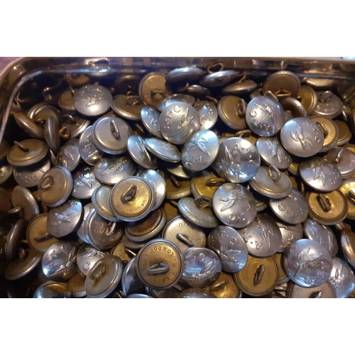 315 - Large Collection of Air Training Corps 25mm  Chrome Uniform Buttons in Tin.