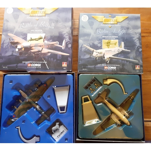 110 - 4 x Large Corgi Die Cast Aeroplanes in Boxes - Military Themed