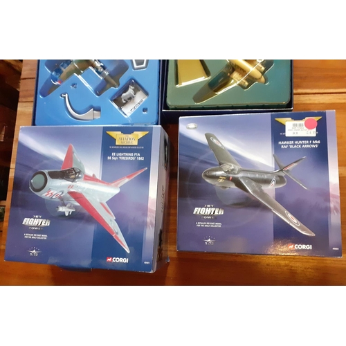 110 - 4 x Large Corgi Die Cast Aeroplanes in Boxes - Military Themed