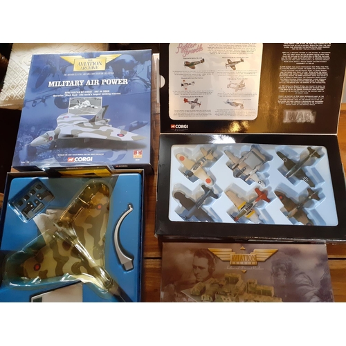 113 - Collection of Corgi Die Cast Aeroplanes in Boxes  - Large and Small all Military Interest