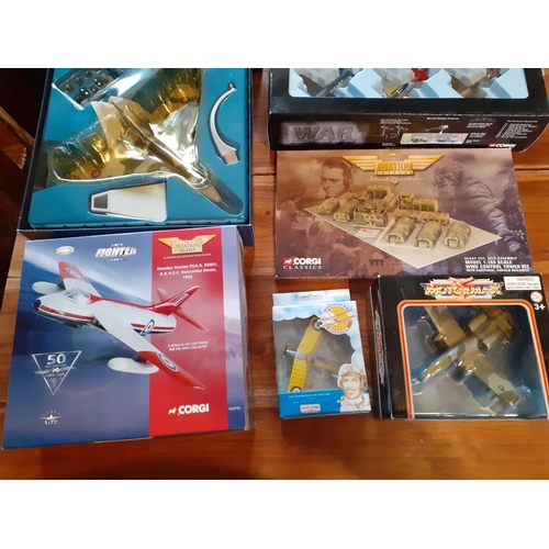 113 - Collection of Corgi Die Cast Aeroplanes in Boxes  - Large and Small all Military Interest