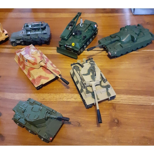 117 - Ten Early Corgi Die Cast Military Tanks and Other Vehicles, all without boxes