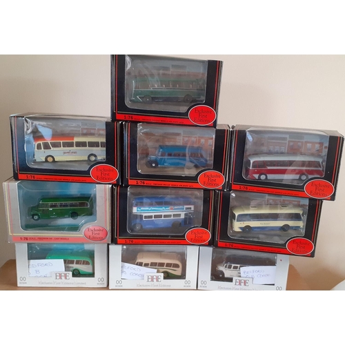 122 - Ten Mixed Manufacturer Die Cast Buses in Boxes