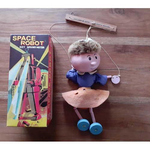 136 - Space Robot in Box along with Vintage Pelham Puppet