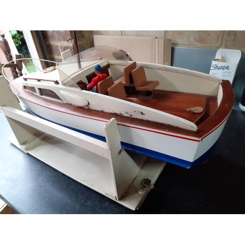 139 - Model Wooden Boat on Stand