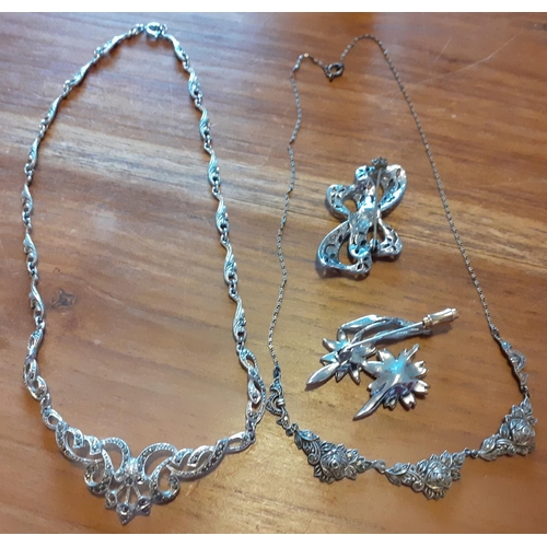 340 - Marcasite Necklaces and Brooches