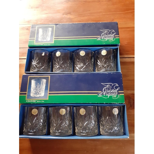 369 - Two Boxed Sets of Danube Crystal Drinking Glasses