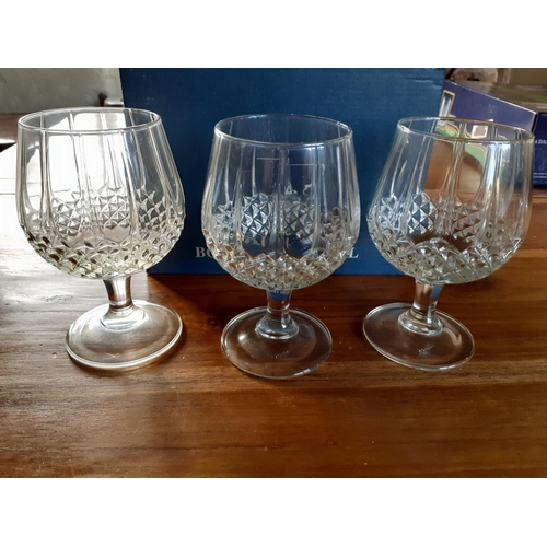 371 - Three Bohemia Crystal Brandy Glasses