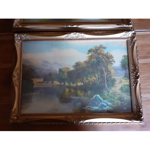 163 - Two Framed Prints by D . Sherrin. Afternoon Siesta and Evening Stroll in Gilt Frames