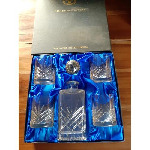 372 - Bohemia Lead Crystal Glass and Decanter Boxed Set