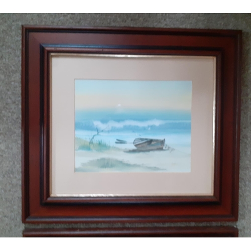 167 - Three Framed Ocean Themed Watercolour Paintings. Frames measure 45cm x 40cm