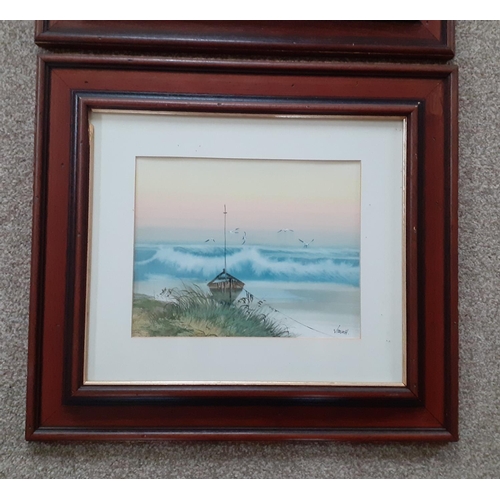 167 - Three Framed Ocean Themed Watercolour Paintings. Frames measure 45cm x 40cm