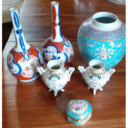 177 - Small Collection of Ceramic Vases plus Trinket Box