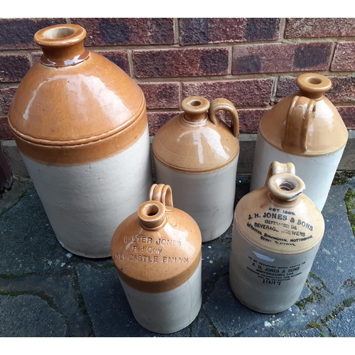 179 - Five Flagon Bottles. One with cracked top