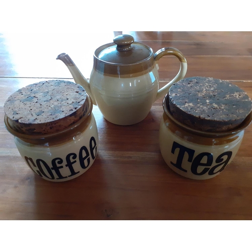 181 - T. G. Green Coffee & Tea Storage Jars with Tea Pot