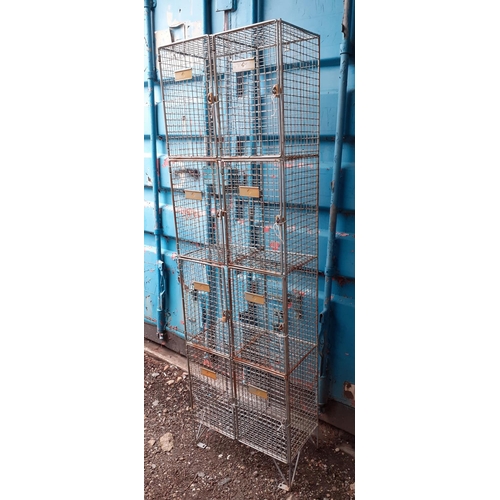 386 - Double Width Industrial Metal Locker / Cabinet. Measures 190cm tall x 60cm width approx