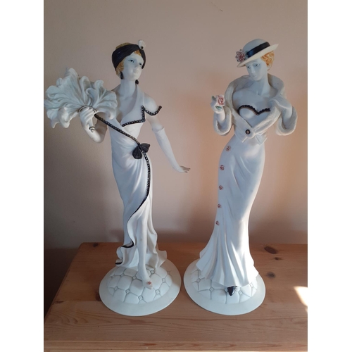 192 - Two Large Ceramic Lady Figurines  Height - 43 cm