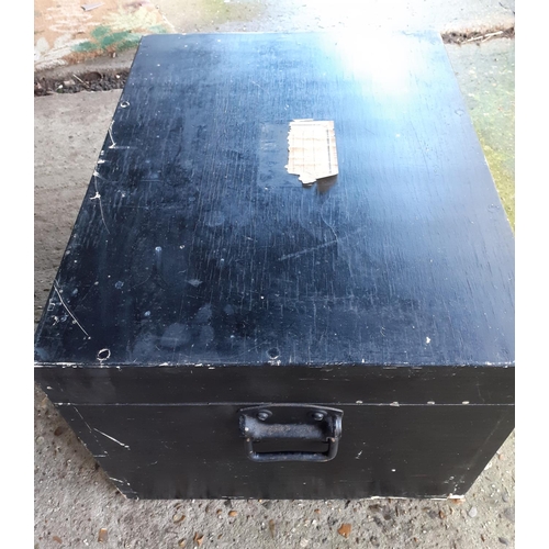 11 - Large Wooden Trunk Box with Lock and Key