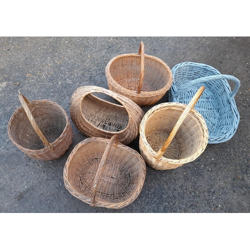 14 - Six Wicker Baskets. Various Shapes and Sizes