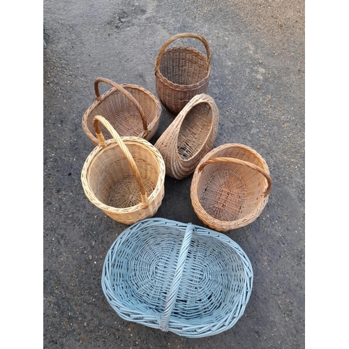 14 - Six Wicker Baskets. Various Shapes and Sizes